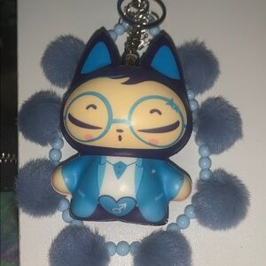 Squishy Cat Pom Poms purse/bag charm Keychain
